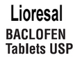 Lioresal (Baclofen) tablets