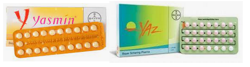 Yasmin, Yaz (Drospirenone, Ethinyl Estradiol) tablets